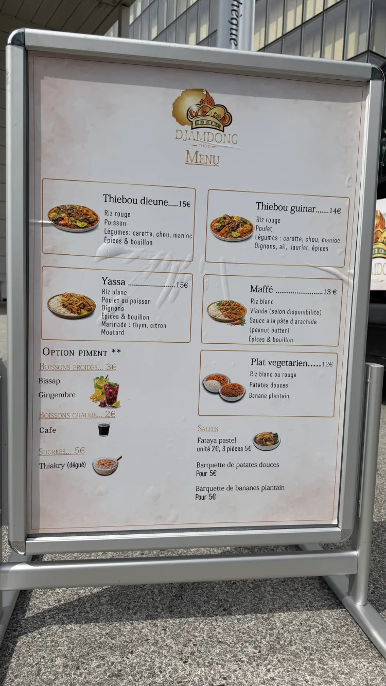Menu Djamdong Food | DJAMDONG FOOD Menu du restaurant Djamdong Food avec plats africains.